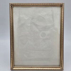 Vintage Gold Tone Metal Picture Frame 8x10 Applied Corners